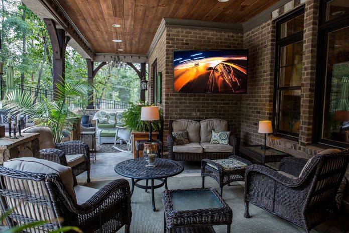 Veranda Series of SunBrite TVs makes watching TV outside a lot of fun!