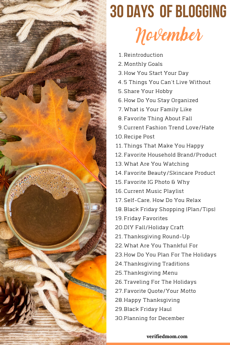 30 Days of blogging for November